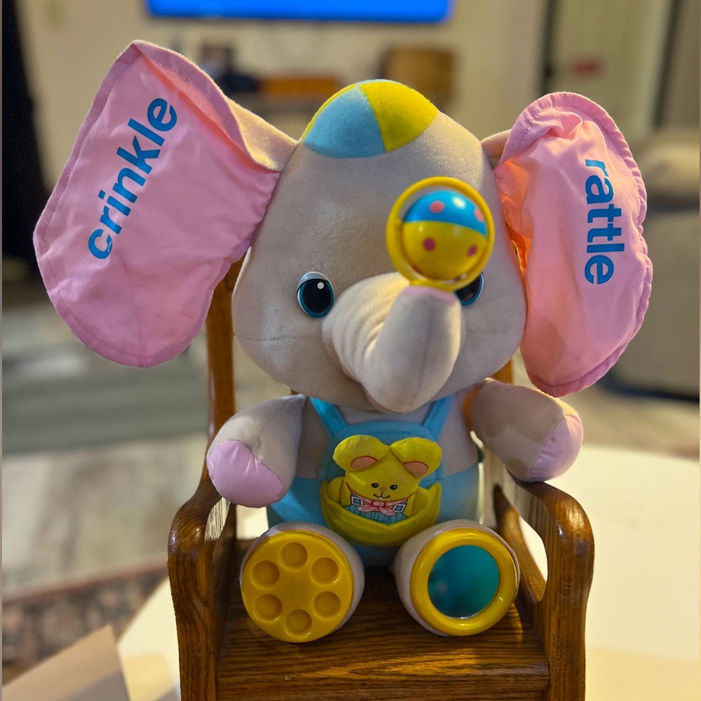 Playskool Busy Elephant Vintage 1986 Activity Stuffed‎ Animal Plush Toy Mirror